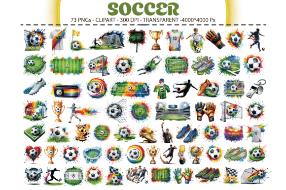 Download Soccer Clipart Bundle – 73 PNGs - Clipart Collection