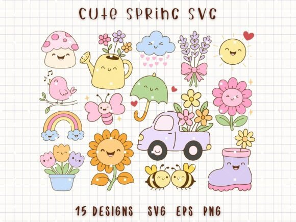 Download Cute Spring SVG Flowers Clipart - Clipart Collection