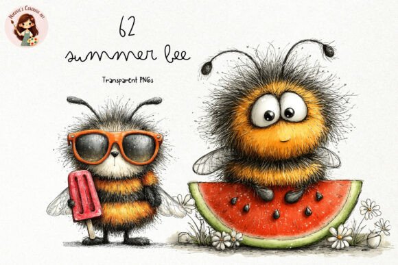 Download Quirky Summer Bee PNG Clipart - Clipart Collection