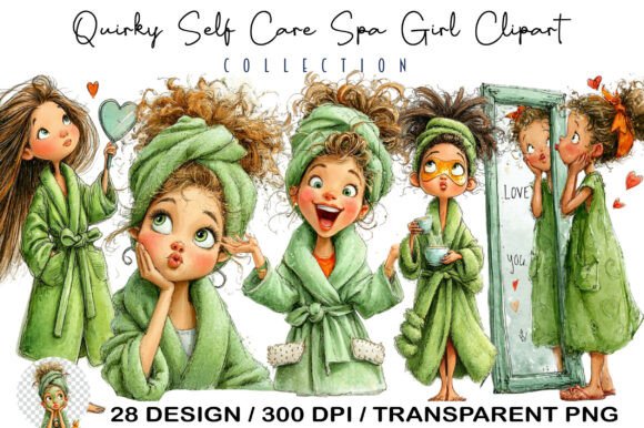 Download Quirky Self Care Spa Girl Clipart - Clipart Collection