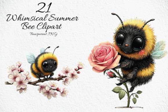 Download Whimsical Summer Bee Clipart - Clipart Collection