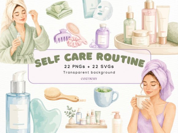 Download Self Care Routine Watercolor Clipart PNG - Clipart Collection