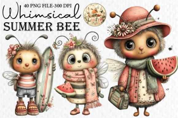 Download Whimsical Summer Bee Clipart - Clipart Collection