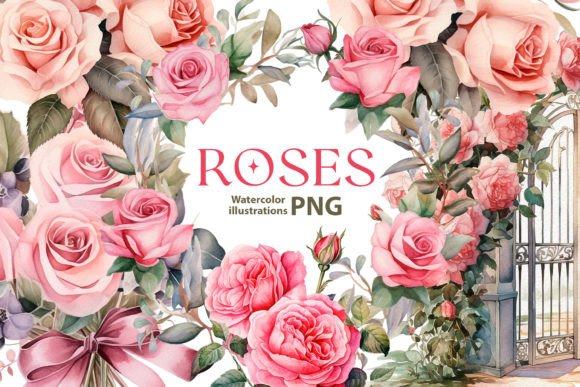 Download Watercolor Vintage Roses Cliparts - Clipart Collection