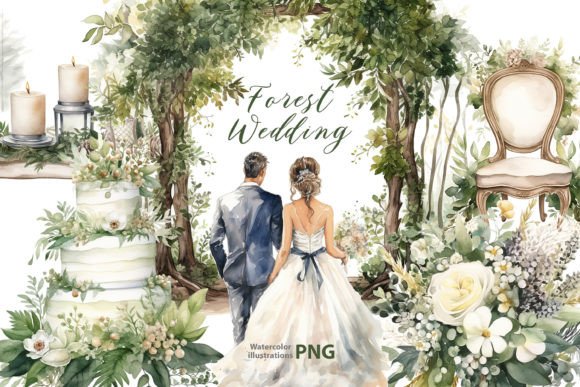 Download Watercolor Forest Wedding Clipart - Clipart Collection
