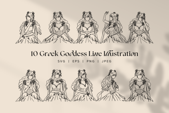 Download Greek Mythology Eternal Goddess Lineart - Mythology Collection
