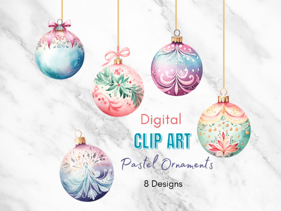 Download Pastel Christmas Ornament Clipart - Clipart Collection