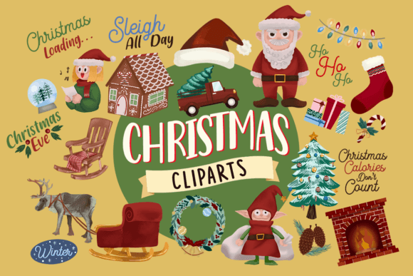 Download Christmas Cliparts, 50 PNG Sticker - Clipart Collection
