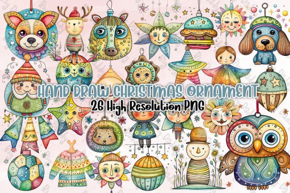 Download Hand Draw Christmas Ornament Clipart PNG - Clipart Collection