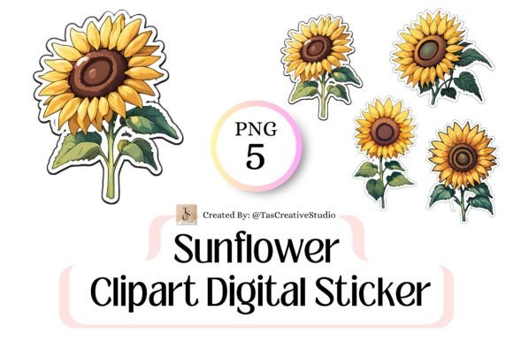 Download Sunflower Clipart Digital Sticker Bundle - Clipart Collection