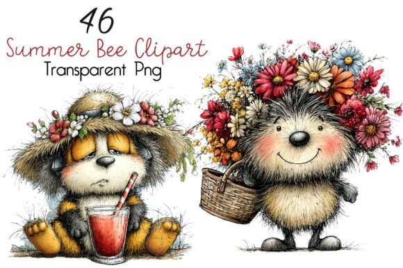 Download Whimsical Summer Bee Clipart - Clipart Collection