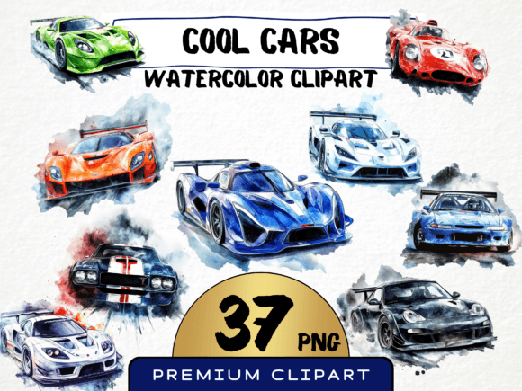Download Cool Cars Watercolor Clipart 37 Png - Clipart Collection